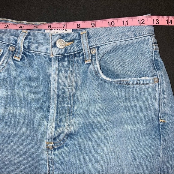 Agolde Jeans Women Size 25 Feel Good Straight Medium Wash Tapered Distressed B22 - Picture 7 of 12